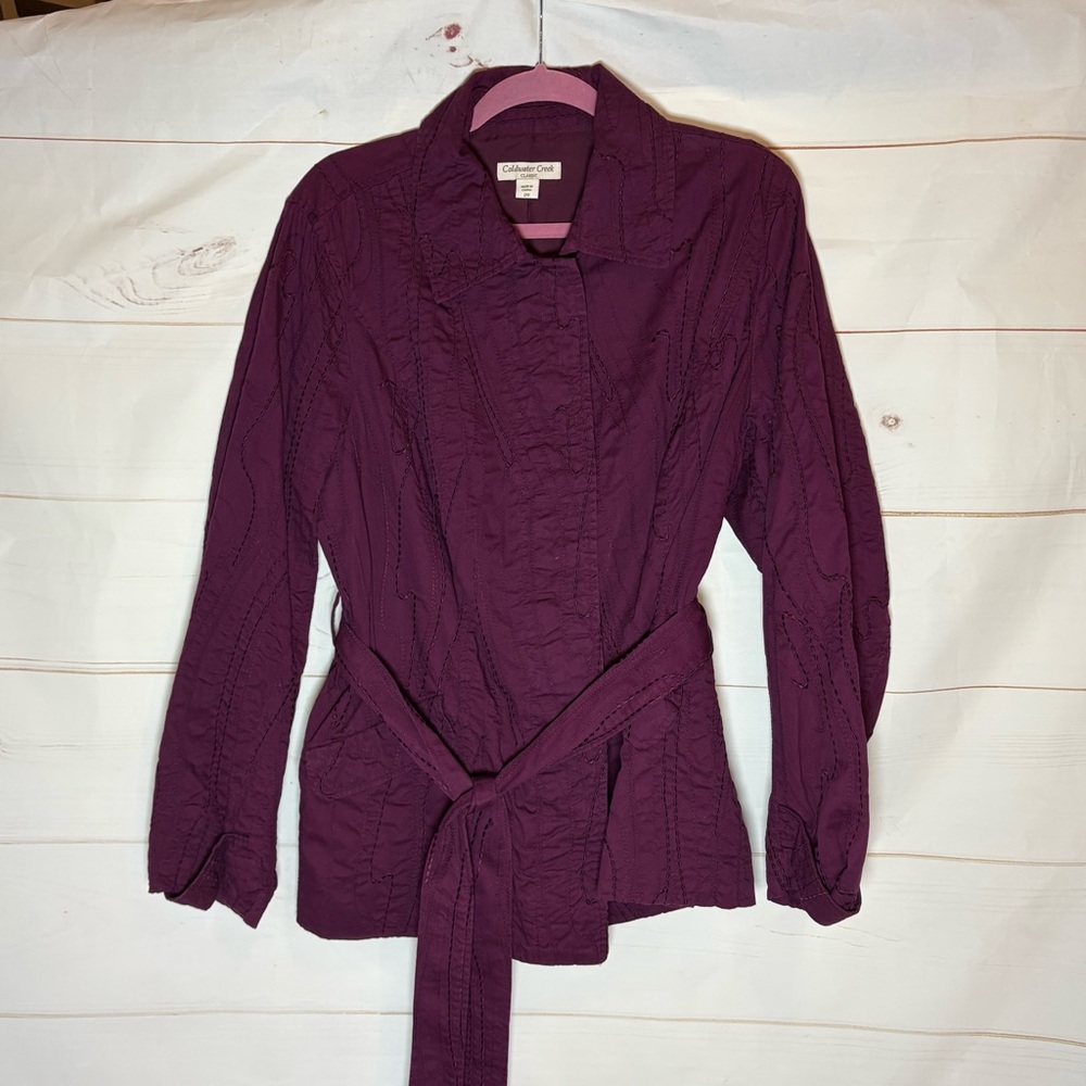 Coldwater Creek Rich Plum Trench Coat